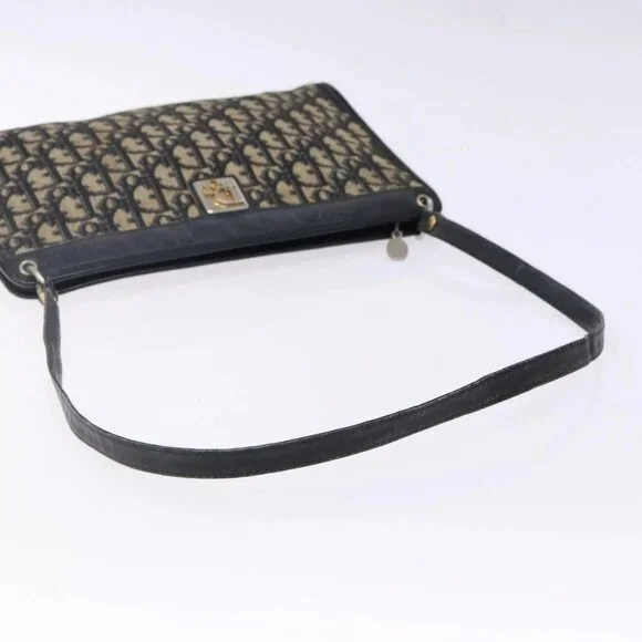 Christian Dior Trotter Canvas Shoulder Bag Navy Gold Auth 141525 - Picture 8 of 16